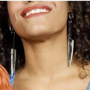 Cute and edgy acrylic knife post earrings